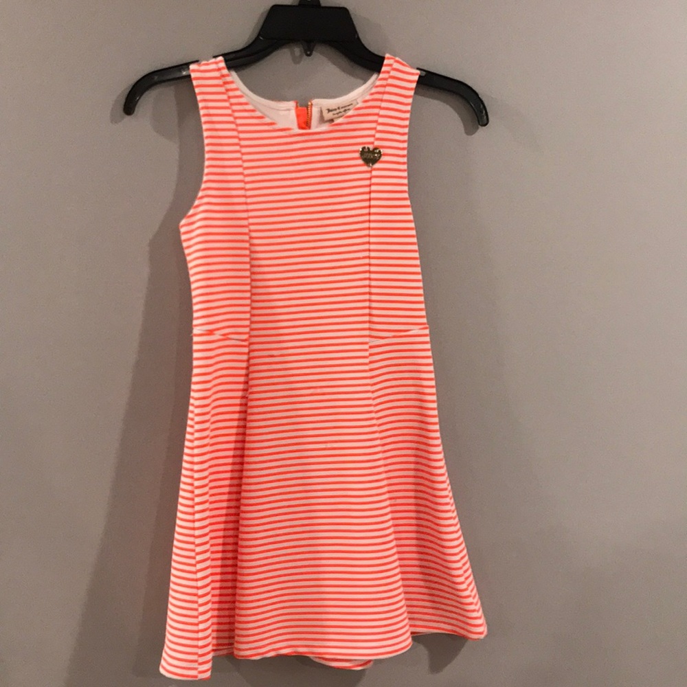coral and white striped juicy couture dress